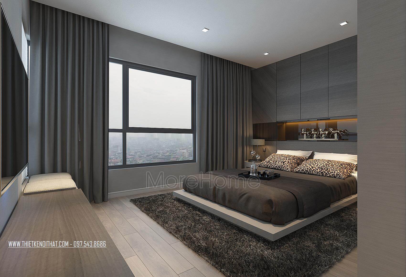 Giường ngủ gỗ hiện đại Giường ngủ gỗ hiện đại