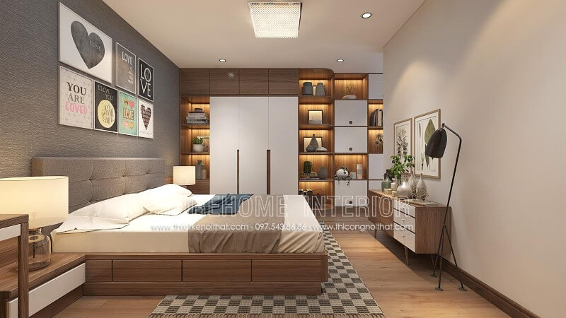 Giường ngủ gỗ hiện đại Giường ngủ gỗ hiện đại