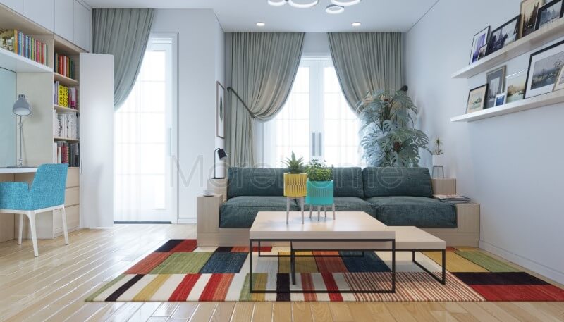 Lựa chọn ánh sáng tự nhiên cho phòng khách bằng kính cường lực vừa thu được ánh sáng tự nhiên mang lại cảm giác thoáng rộng và cân bằng hài hoà không gian sống