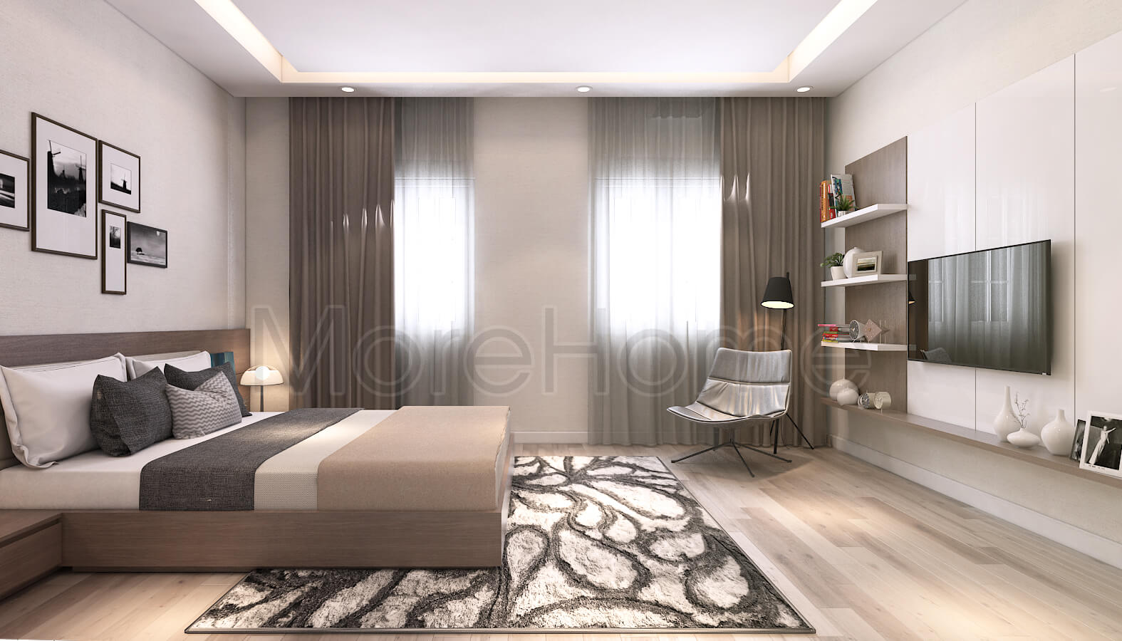 Ánh sáng tự nhiên được lấy từ khung cửa rộng bằng kính cường lực trong suốt để tăng tối đa hiệu quả chiếu sáng