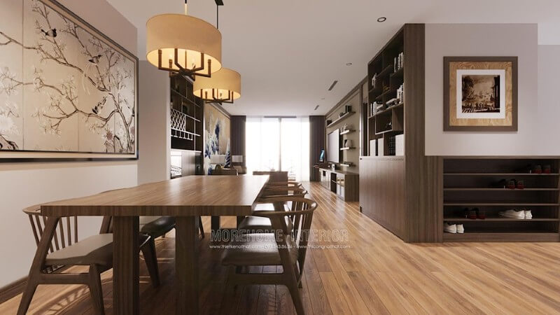 Thiết kế nội thất phòng ăn chung cư hiện đại, trẻ trung Thiết kế phòng ăn tại Hà Nội