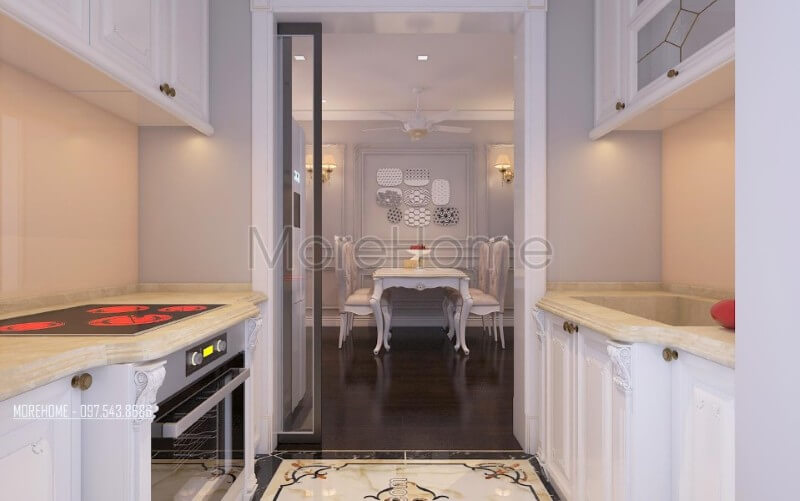 Thiết kế phòng ăn chung cư đẹp và ấn tượng với phong cách tân cổ điển Thiết kế phòng ăn tại Hà Nội