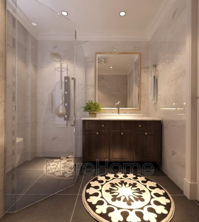 Sử dụng vách tắm kính cường lực tạo cho không gian phòng tắm thêm rộng và sạch sẽ. Mẫu vách kính tắm cao cấp