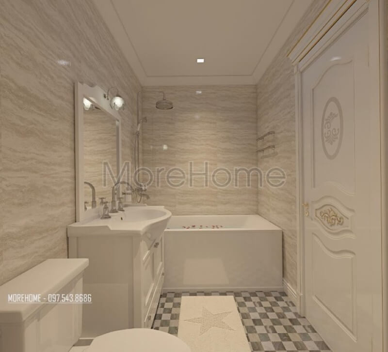 Mẫu thiết kế nội thất phòng tắm chung cư cao cấp sang trọng và ấn tượng Mẫu vách kính tắm cao cấp