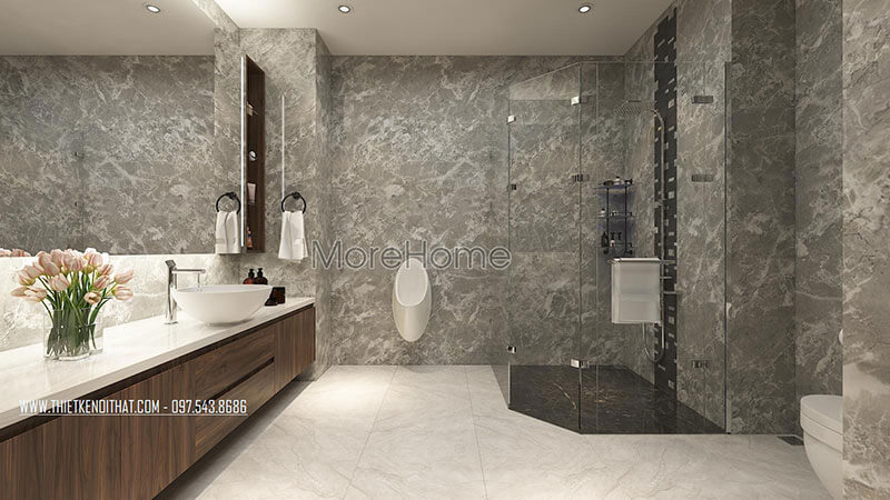 Vách tắm kính cường lực 135 độ cho phòng tắm hiện đại Mẫu vách kính tắm cao cấp