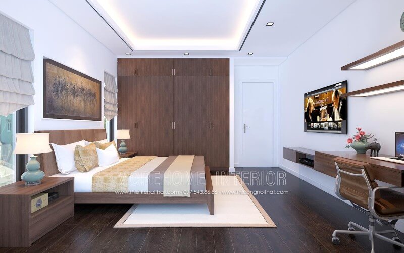 Giường ngủ màu nâu