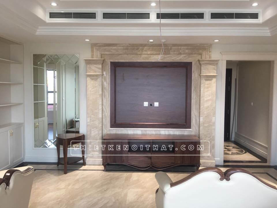 Gương ghép ô chữ nhật cho phòng khách rộng hơn thực tế Gương ghép ô trang trí