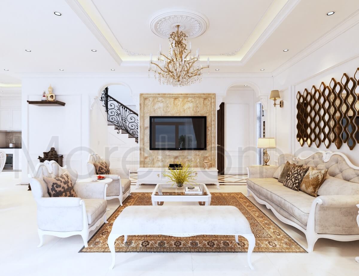 Lựa chọn gương ghép ô cho phòng khách vừa là sản phẩm trang trí, vừa giúp ăn gian được hiện tích phòng Gương ghép ô trang trí
