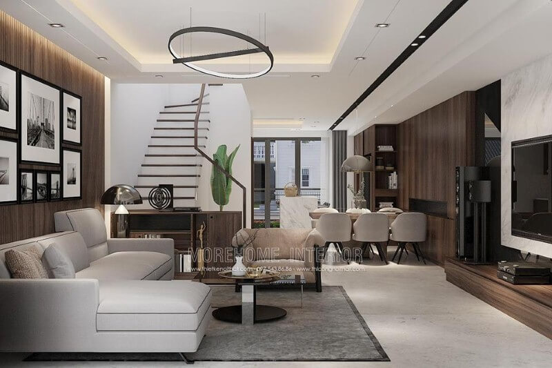 Thiết kế nội thất phòng khách liền phòng ăn đẹp hiện đại cho chung cư, biệt thự, nhà phố, nhà liền kề.