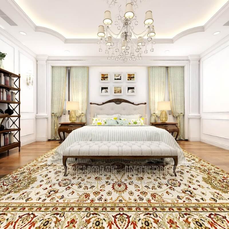 Thiết kế nội thất phòng ngủ gỗ óc chó