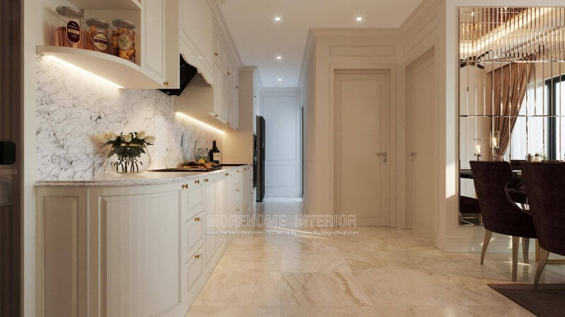 Mẫu đá ốp tường bếp vân mây ấn tượng Đá ốp tường cao cấp