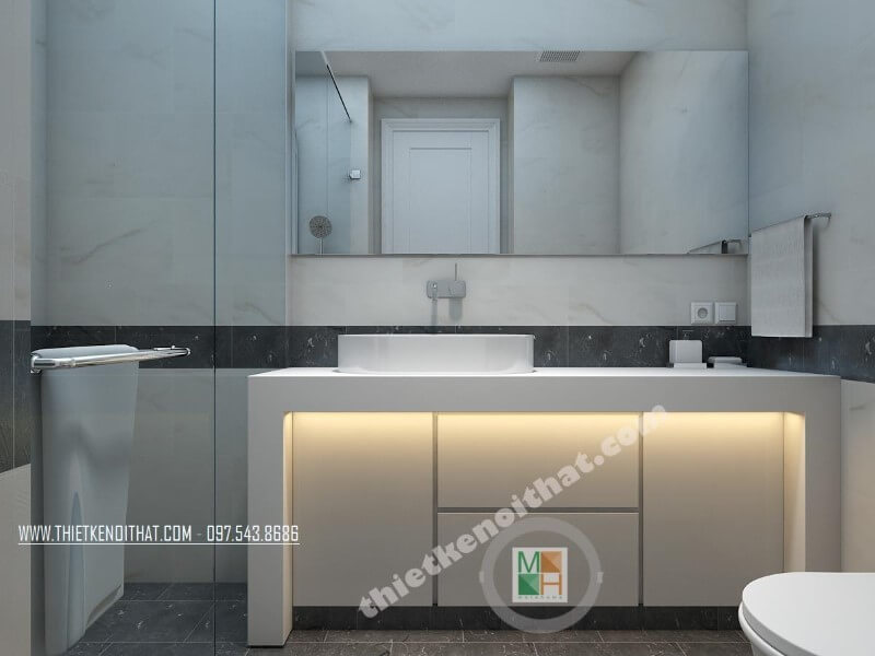 Đá nhân tạo ốp tường vân mây sẽ giúp phòng tắm hiện đại và sang trọng hơn. Đá ốp tường cao cấp
