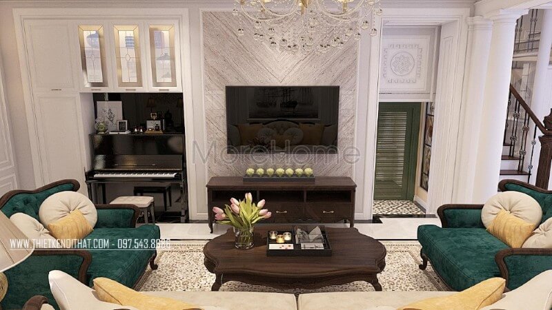 Lựa chọn đá tự nhiên ốp tường phòng khách mang lại vẻ đẹp thân thiện mà không kém phần sang trọng Đá ốp tường cao cấp