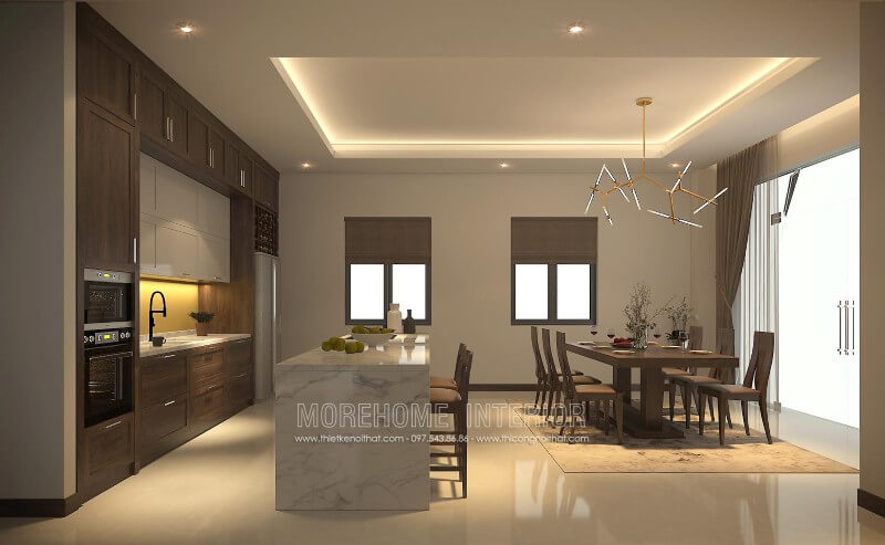 Tủ bếp gỗ đẹp kết hợp quầy bar hiện đại, độc đáo luôn là điểm nhấn mới mẻ cho mọi gia đình, nó còn là nơi bạn vừa có thể chế biến thức ăn, lại vừa có thể thưởng thức những thành phẩm của mình Mẫu tủ bếp kết hợp quầy bar