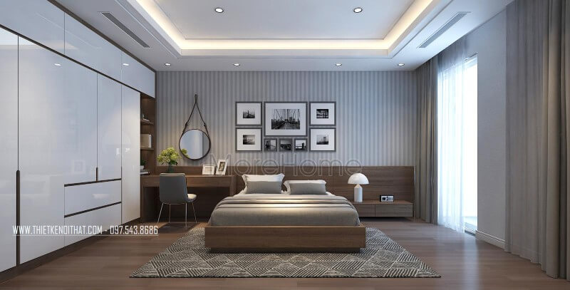 Giường ngủ gỗ công nghiệp thiết kế đẹp mắt phù hợp với căn chung cư