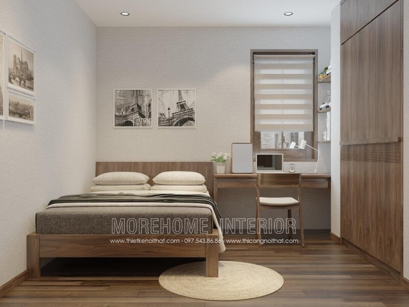 Giường ngủ gỗ óc chó hiện đại Giường ngủ gỗ óc chó hiện đại