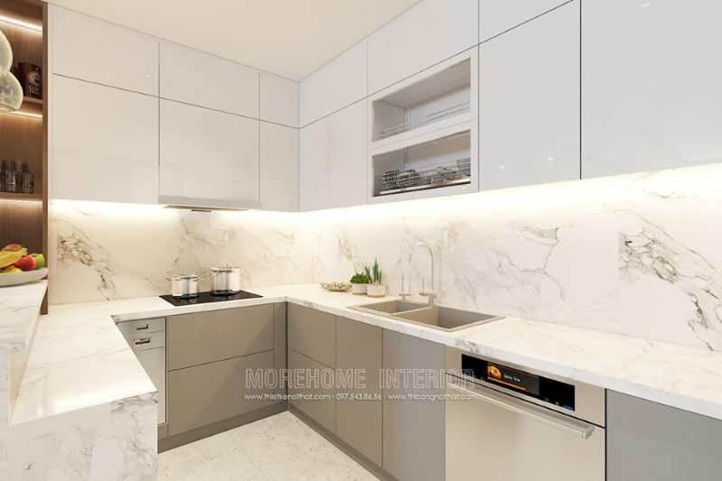 Trang trí nội thất phòng bếp tiện nghi, hiện đại Thiết kế phòng bếp tại Hà Nội
