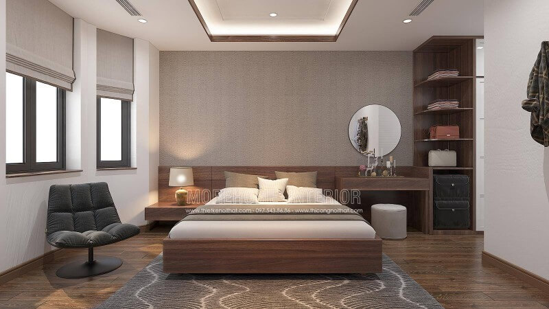 Bạn đang muốn lựa chọn mẫu gương ốp tường phòng ngủ đơn giản đẹp tinh tế, ý tưởng sử dụng gương tròn dây da ốp tường kết hợp cùng cách trang trí nhẹ nhàng sẽ là gợi ý khá ấn tượng cho bố trí phòng ngủ master của bạn. Gương trang trí