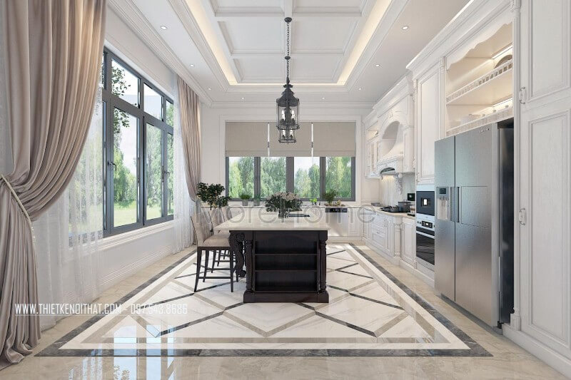 Thiết kế nội thất phòng bếp biệt thự
