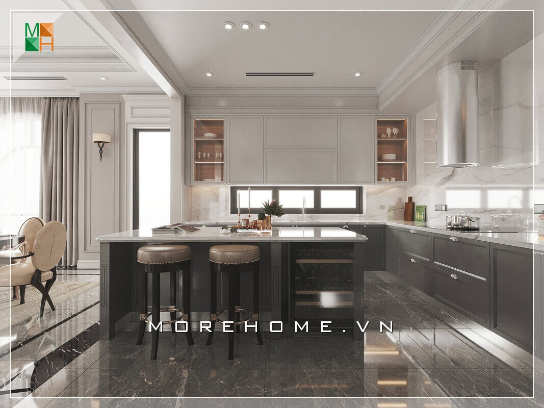 Thiết kế nội thất phòng bếp biệt thự