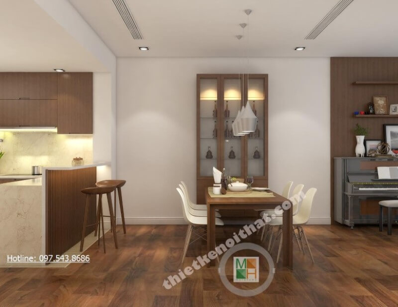 Trang trí nội thất phòng ăn chung cư phong cách trẻ trung đầy ấn tượng Thiết kế nội thất phòng ăn nhỏ