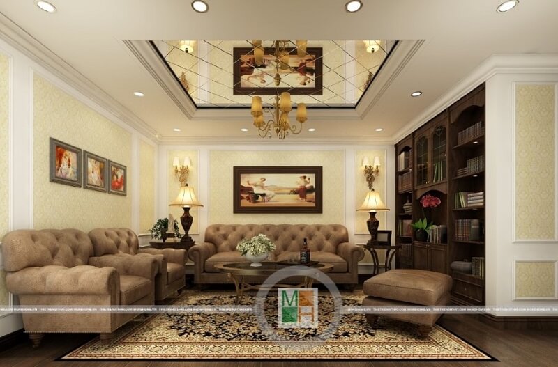 Mẫu thiết kế nội thất chung cư đẹp theo phong cách tân cổ điển mang đến không gian sống đẳng cấp cho gia chủ. Thiết kế chung cư cao cấp