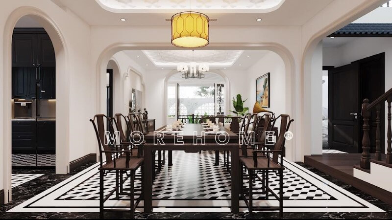 Bộ bàn ghế phòng ăn gỗ tự nhiên cao cấp với thiết kế phong cách tân cổ điển sang trọng, độc đáo Mẫu bàn ăn đẹp ấn tượng được ưa chuộng nhất hiện nay