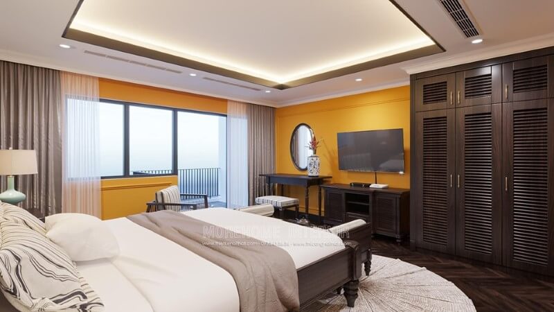 Ghế sofa gỗ đẹp cho phòng ngủ biệt thự phong cách á đông Mẫu sofa phòng ngủ đẹp, tiện nghi