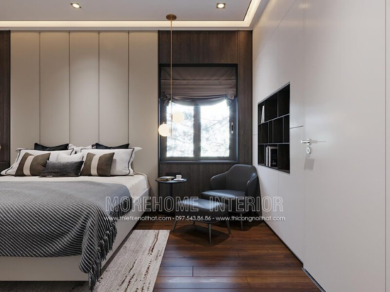 Bộ sofa bọc da êm ái lựa chọn tuyệt vời cho không gian đọc sách thư thái. Mẫu sofa phòng ngủ đẹp, tiện nghi