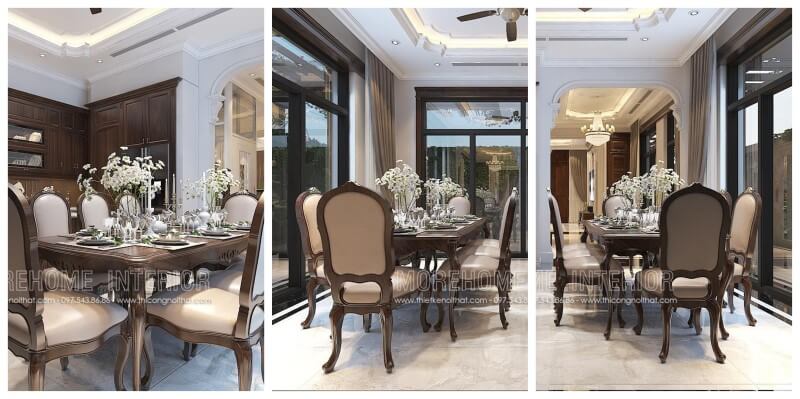 Bàn ăn 8 ghế gỗ óc chó