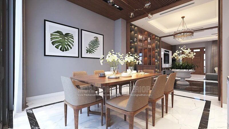 Bàn ăn 8 ghế gỗ óc chó