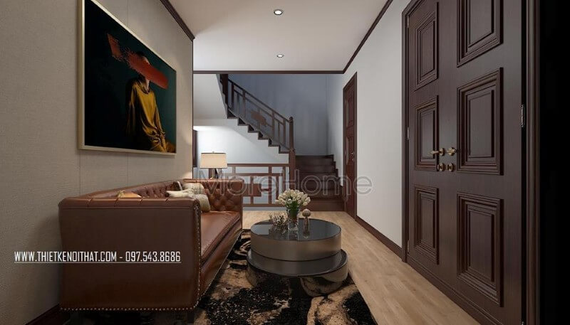 Sofa khung gỗ tự nhiên nhập khẩu bọc da bò nhập khẩu, tone màu nâu ấm áp tạo nên sự sang trọng và đầy đẳng cấp Bộ sofa màu nâu sang trọng cho không gian phòng khách
