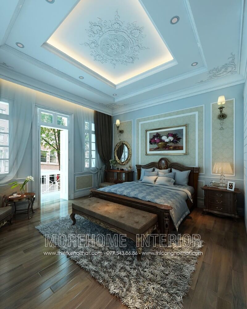 Morehome gợi ý cho khách hàng mẫu giường ngủ tân cổ điển đẹp cho chung cư, biệt thự...