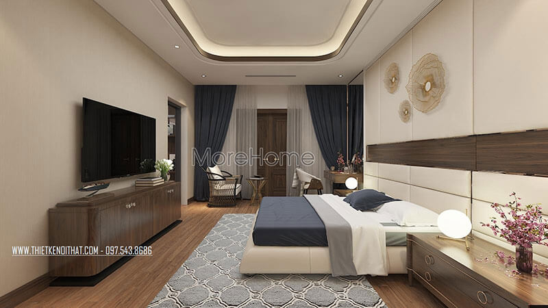 Mẫu giường ngủ bọc da cao cấp cho nhà phốchung cư