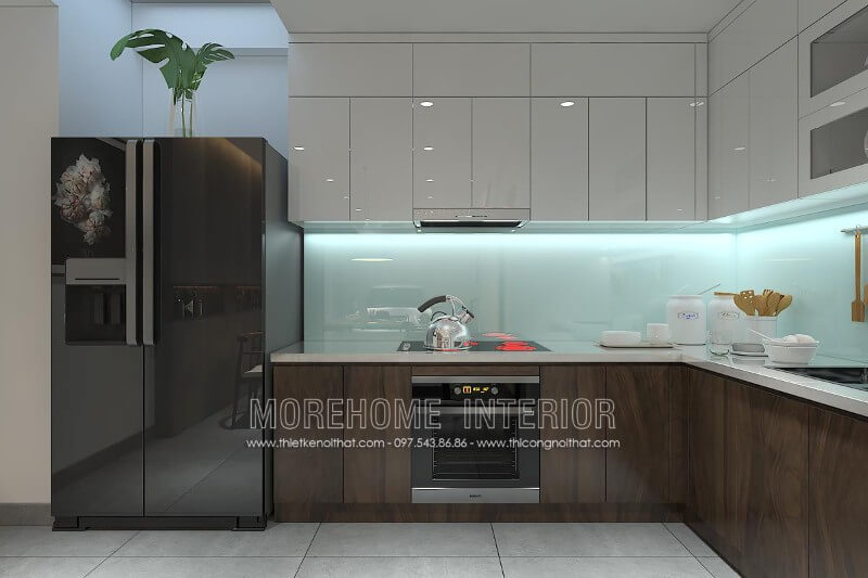 Sự kết hợp hoàn mỹ giữa 2 gam màu chủ đạo là trắng và nâu trầm, mẫu tủ bếp đẹp mang lại không gian nhà bếp sang trọng hơn Mẫu tủ bếp màu nâu trẻ trung, ấm cúng cho căn bếp nhà bạn