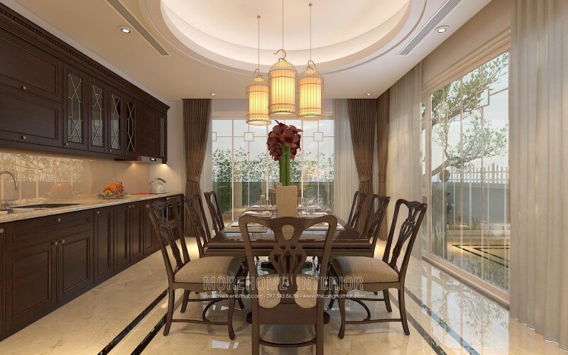 Tủ bếp gỗ tự nhiên nhập khẩu với tone màu nâu chủ đạo vừa mang lại sự ấm cúng vừa tạo nên một gian bếp sang trọng và đẳng cấp hơn cả Mẫu tủ bếp màu nâu trẻ trung, ấm cúng cho căn bếp nhà bạn