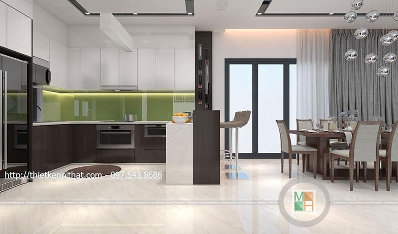 Mẫu tủ bếp màu nâu trẻ trung, ấm cúng cho căn bếp nhà bạn