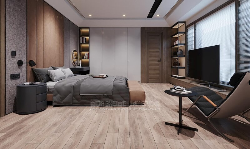 Giường ngủ thiết kế đẹpsang trọng bọc nỉ cao cấp với tông màu nâu sáng mang đến sự hoàn mỹ cho không gian nội thất nội thất sofa