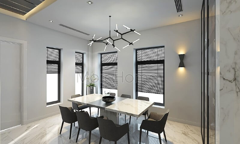 Thiết kế bàn ăn 8 chỗ hiện đại kích thước lớn, , phù hợp với nhiều mục đích sử dụng của gia chủ bàn ăn hiện đại đẹp