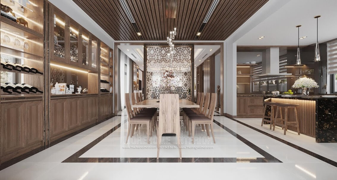 Bộ bàn ghế ăn gỗ óc chó với kiểu dáng đơn giản nhưng không kém phần tinh tế bàn ăn hiện đại đẹp