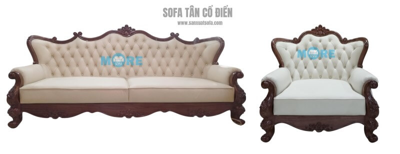Sản xuất sofa Tân cổ điển MS-033 khung gỗ tự nhiên Óc chó với các họa tiết chạm trổ bằng tay cầu kỳ, tỉ mỉ, bọc nỉ cao cấp nhập khẩu sang trọng cho phòng khách tại chung cư Vinhomes Gardenia, Hà Nội. Mẫu sofa văng ba đẹp và cuốn hút