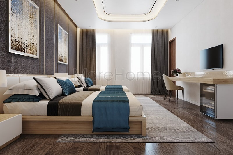 Mẫu giường ngủ hiện đại cho phòng ngủ khách sạn sang trọng, đẳng cấp