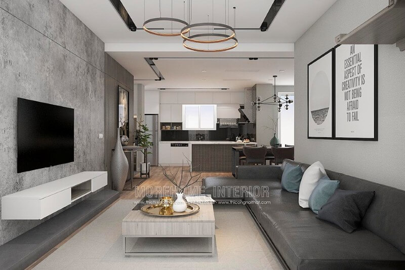 Thiết kế nội thất phòng khách hẹp đẹp, ấn tượng và sang trọng