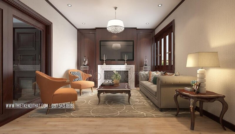 Thiết kế nội thất phòng khách hẹp đẹp, ấn tượng và sang trọng