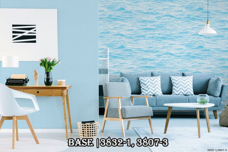 Một phong cách mới mẻ, tươi mát, hiện đại với sự kết hợp của 2 mẫu giấy dán tường 3831-1 và 3807-3. Giấy dán tường hải phòng