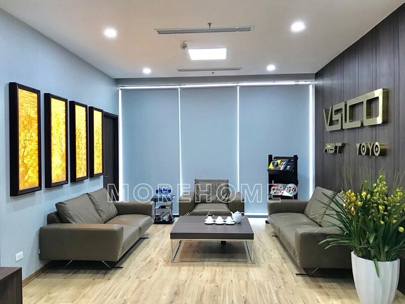 Bộ sofa bọc da hiện đại màu xám mang đến vẻ đẹp sang trọng, lịch sự cho văn phòng giám đốc mẫu sofa màu xám sang trọng và hiện đại