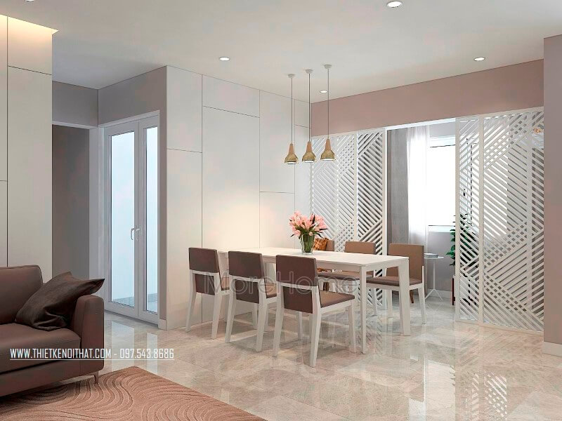 Bộ bàn ăn gỗ tần bì phun sơn Alkana cao cấp của Indonesia màu trắng, kết hợp với 6 chiếc ghế ăn gỗ bọc da màu nâu sang trọng đẳng cấp Bàn ăn gỗ đẹp hiện đại