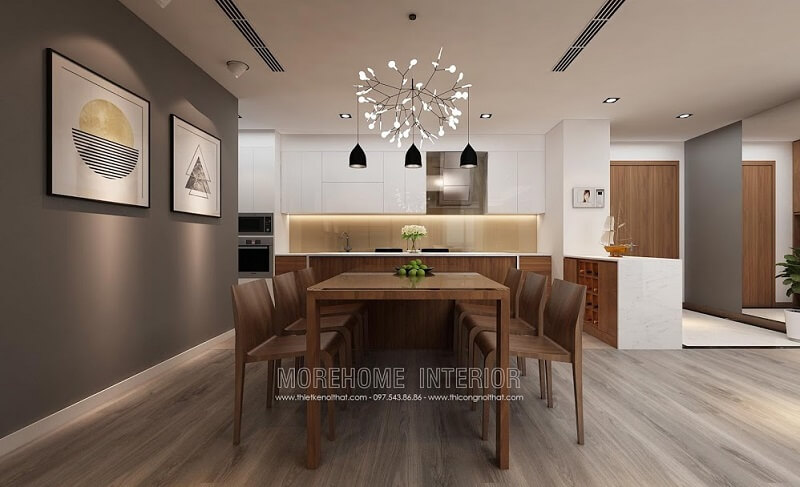 Bộ bàn ăn gỗ tự nhiên cao cấp với thiết kế đơn giản, tinh tế tạo điểm nhấn nổi bật cho căn phòng Bàn ăn gỗ đẹp hiện đại