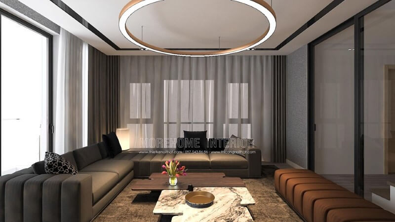 Mẫu bàn trà mặt đá gỗ công nghiệp cho phòng khách đẹp, độc đáo bàn trà mặt đá