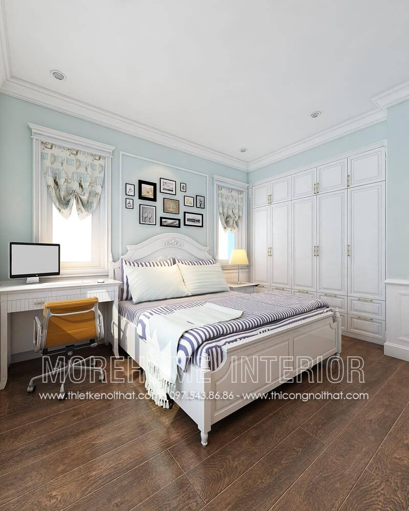 Giường ngủ màu trắng